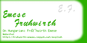 emese fruhwirth business card